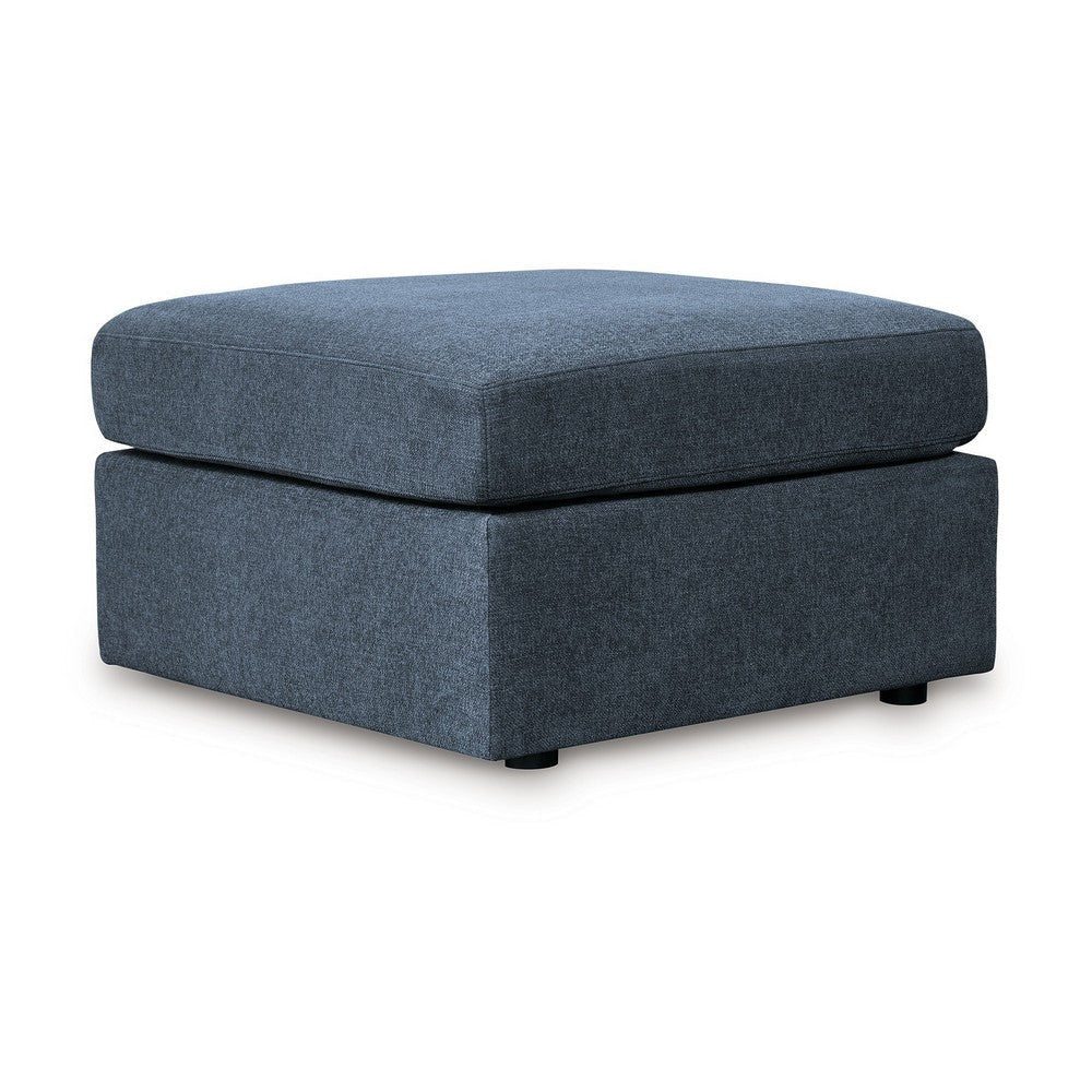 Ashley Meso Oversized Square Ottoman, Ink Blue Nuvella Polyester, 32 Inch