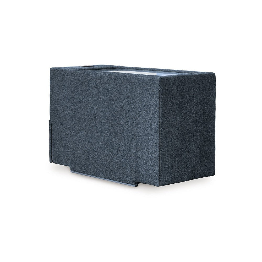Ashley Meso Modular Console Side Table Audio System Ink Blue Nuvella 37 Inch BM332272