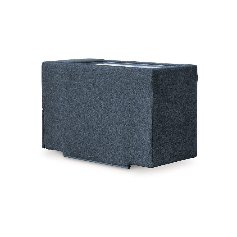 Ashley Meso Modular Console Built In Storage Ink Blue Nuvella 37 Inch BM332273