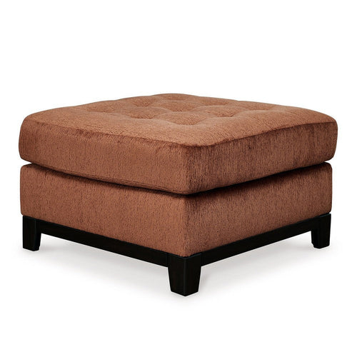 Ashley Brook Oversized Square Ottoman, Spice Orange Polyester, 36 Inch Square