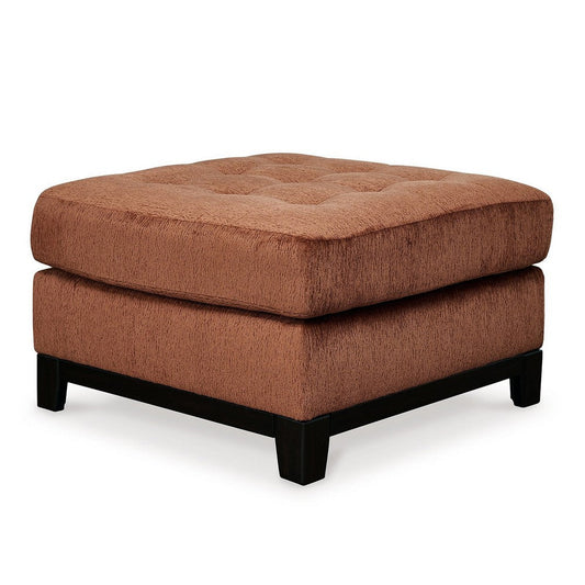 Ashley Brook Oversized Square Ottoman, Spice Orange Polyester, 36 Inch Square