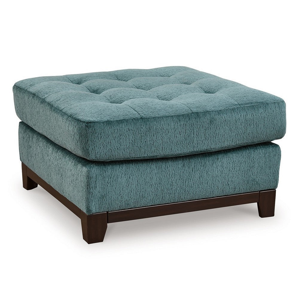 Ashley Brook Oversized Accent Ottoman Teal Blue Polyester 36 Inch Square BM332277