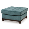 Ashley Brook Oversized Accent Ottoman, Teal Blue Polyester, 36 Inch Square