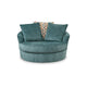 Ashley Brook Oversized Swivel Accent Chair Teal Blue Polyester 3 Pillows BM332278