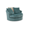 Ashley Brook Oversized Swivel Accent Chair, Teal Blue Polyester, 3 Pillows