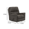Ashley Nav Manual Rocker Recliner Chair Weathered Smoke Gray Faux Leather BM332281