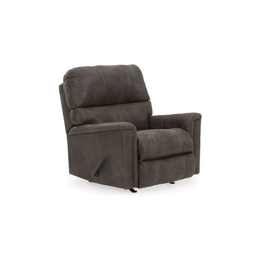 Ashley Nav Manual Rocker Recliner Chair, Weathered Smoke Gray Faux Leather