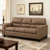 Ashley Nav Sofa, Fossil Brown Faux Leather, Plush Foam Cushions, 89 Inch
