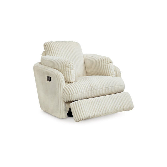 Ashley Rikki Swivel Glider Manual Recliner Chair, Ivory Corduroy, 2 Pillows