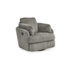 Ashley Rikki Swivel Glider Manual Recliner Chair Gray Corduroy 2 Pillows BM332291