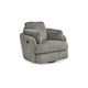 Ashley Rikki Swivel Glider Manual Recliner Chair Gray Corduroy 2 Pillows BM332291