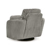 Ashley Rikki Swivel Glider Manual Recliner Chair Gray Corduroy 2 Pillows BM332291