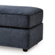 Ashley Alfie Oversized Ottoman Bench Blue Polyester 43 Inch Rectangular BM332292