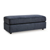 Ashley Alfie Oversized Ottoman Bench, Blue Polyester, 43 Inch Rectangular