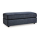 Ashley Alfie Oversized Ottoman Bench, Blue Polyester, 43 Inch Rectangular