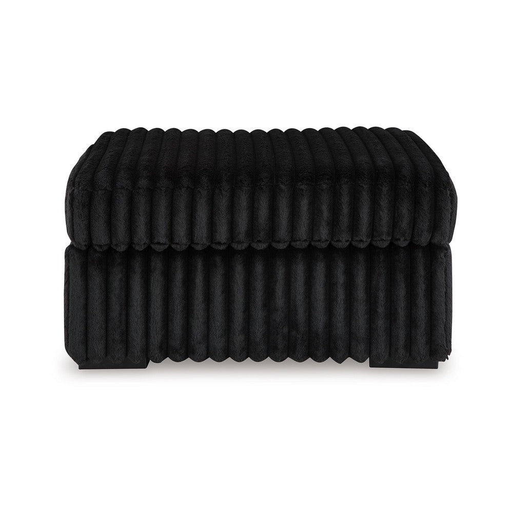 Ashley Addy Oversized Square Ottoman Black Jumbo Corduroy Polyester 39 Inch BM332293