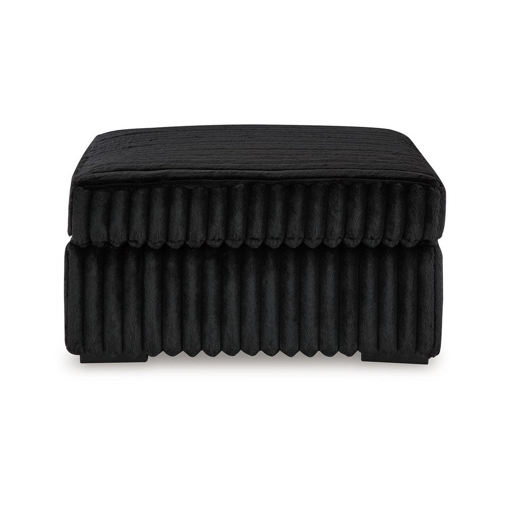 Ashley Addy Oversized Square Ottoman Black Jumbo Corduroy Polyester 39 Inch BM332293