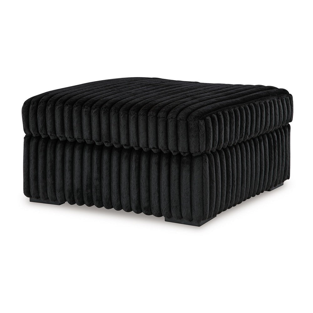 Ashley Addy Oversized Square Ottoman Black Jumbo Corduroy Polyester 39 Inch BM332293