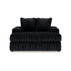 Ashley Addy Oversized Chaise Black Jumbo Corduroy Fabric 2 Pillows 68 Inch BM332294