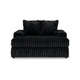 Ashley Addy Oversized Chaise Black Jumbo Corduroy Fabric 2 Pillows 68 Inch BM332294