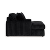 Ashley Addy Oversized Chaise Black Jumbo Corduroy Fabric 2 Pillows 68 Inch BM332294
