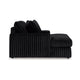 Ashley Addy Oversized Chaise Black Jumbo Corduroy Fabric 2 Pillows 68 Inch BM332294