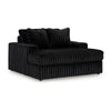 Ashley Addy Oversized Chaise, Black Jumbo Corduroy Fabric, 2 Pillows, 68 Inch