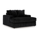 Ashley Addy Oversized Chaise, Black Jumbo Corduroy Fabric, 2 Pillows, 68 Inch