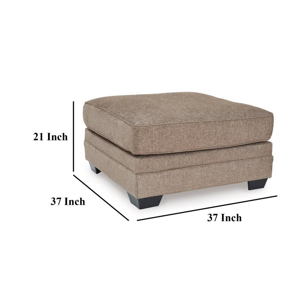 Ashley Sylvie Oversized Square Ottoman Foam Nutmeg Brown Polyester 37 Inch BM332295