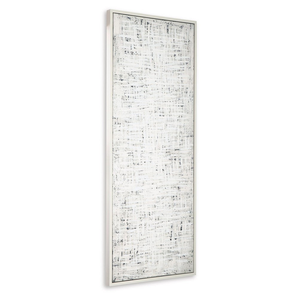 Ashley Axon Wall Art Decor Distressed Gray Framed Painting Canvas 24 x 60 BM332300