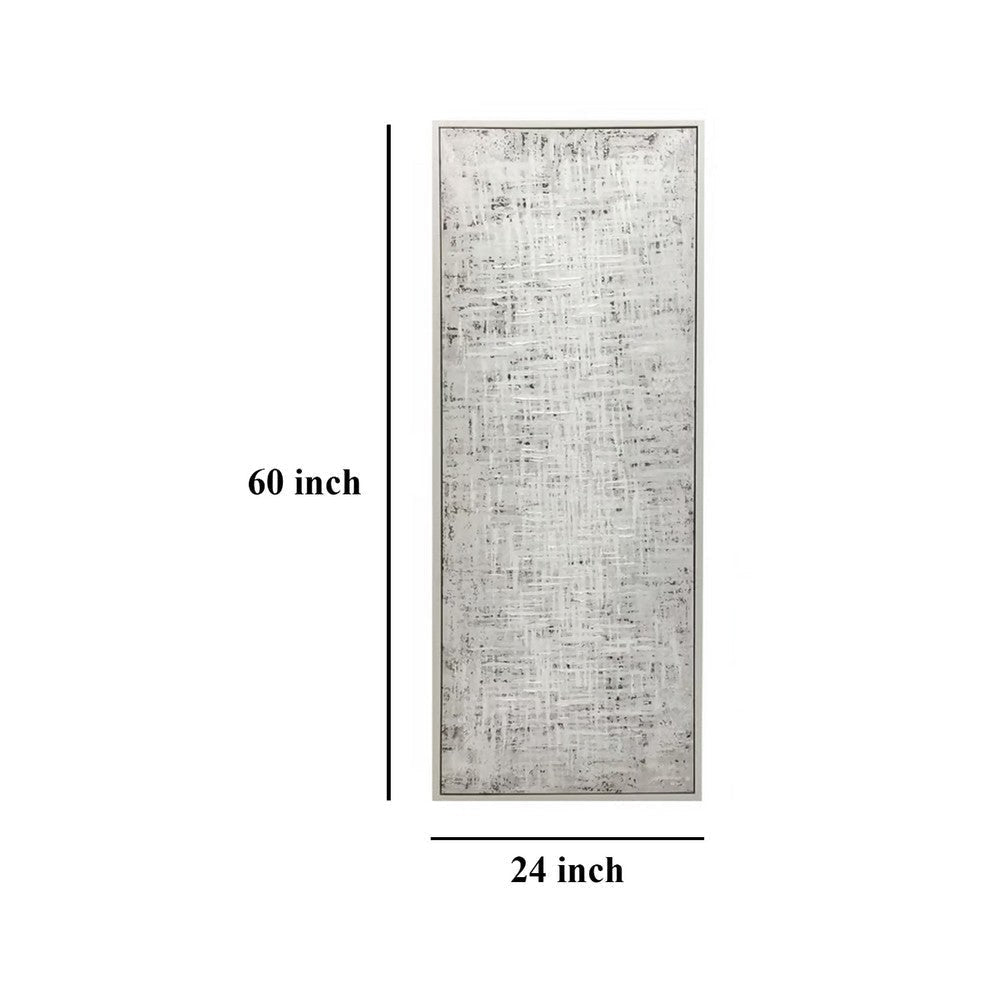 Ashley Axon Wall Art Decor Distressed Gray Framed Painting Canvas 24 x 60 BM332300