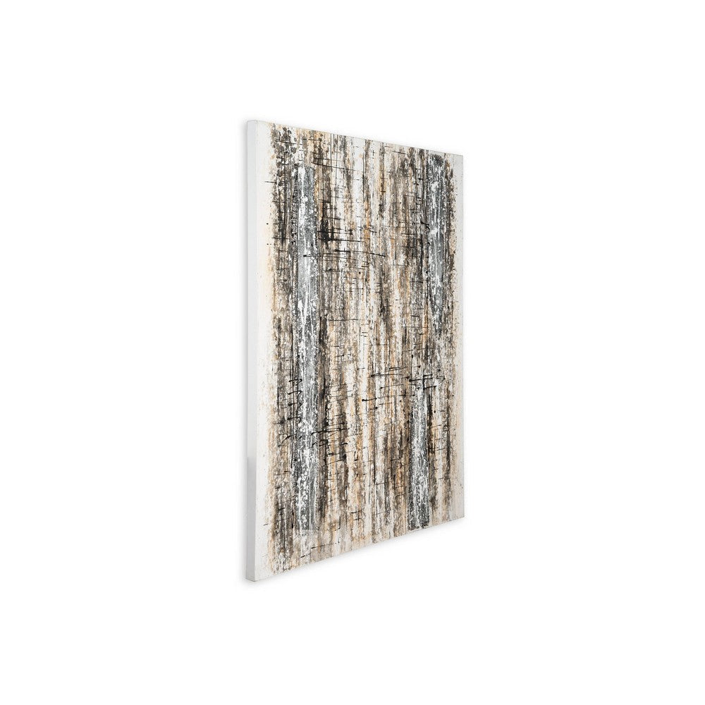 Ashley Villie Wall Art Decor Rough Abstract Gray Brown Gallery Canvas 36x48 BM332305