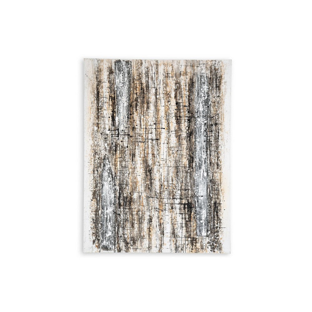 Ashley Villie Wall Art Decor Rough Abstract Gray Brown Gallery Canvas 36x48 BM332305