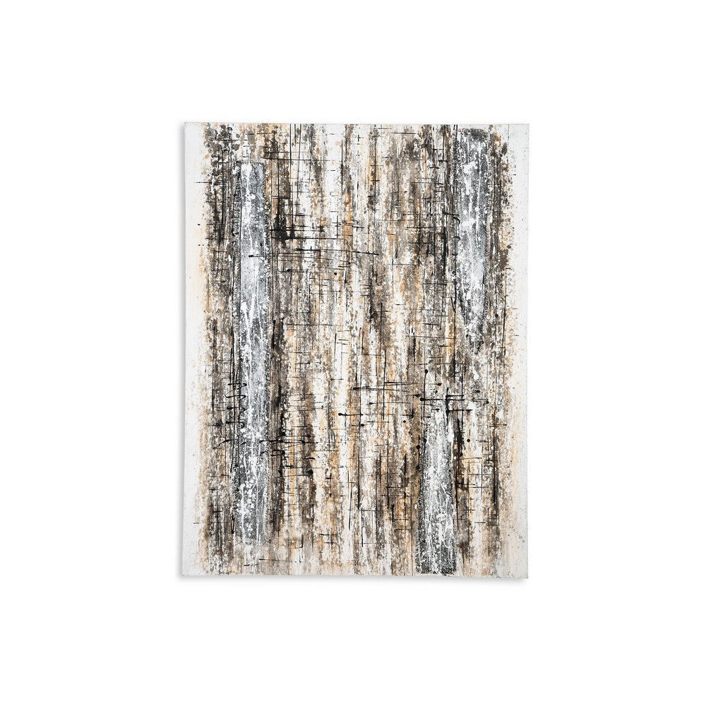 Ashley Villie Wall Art Decor, Rough Abstract Gray Brown Gallery Canvas, 36x48