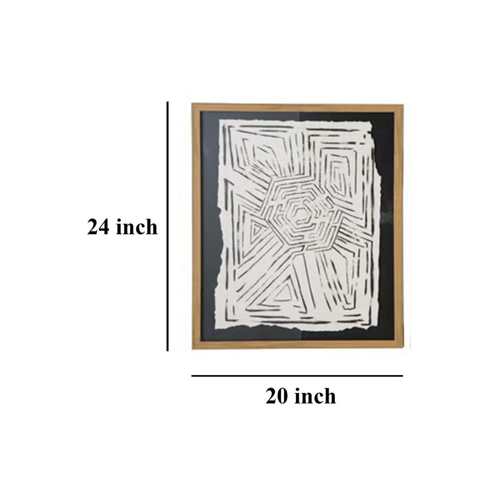 Ashley Salina Wall Art Decor Set of 3 Black Beige Abstract Framed 20x24 BM332306