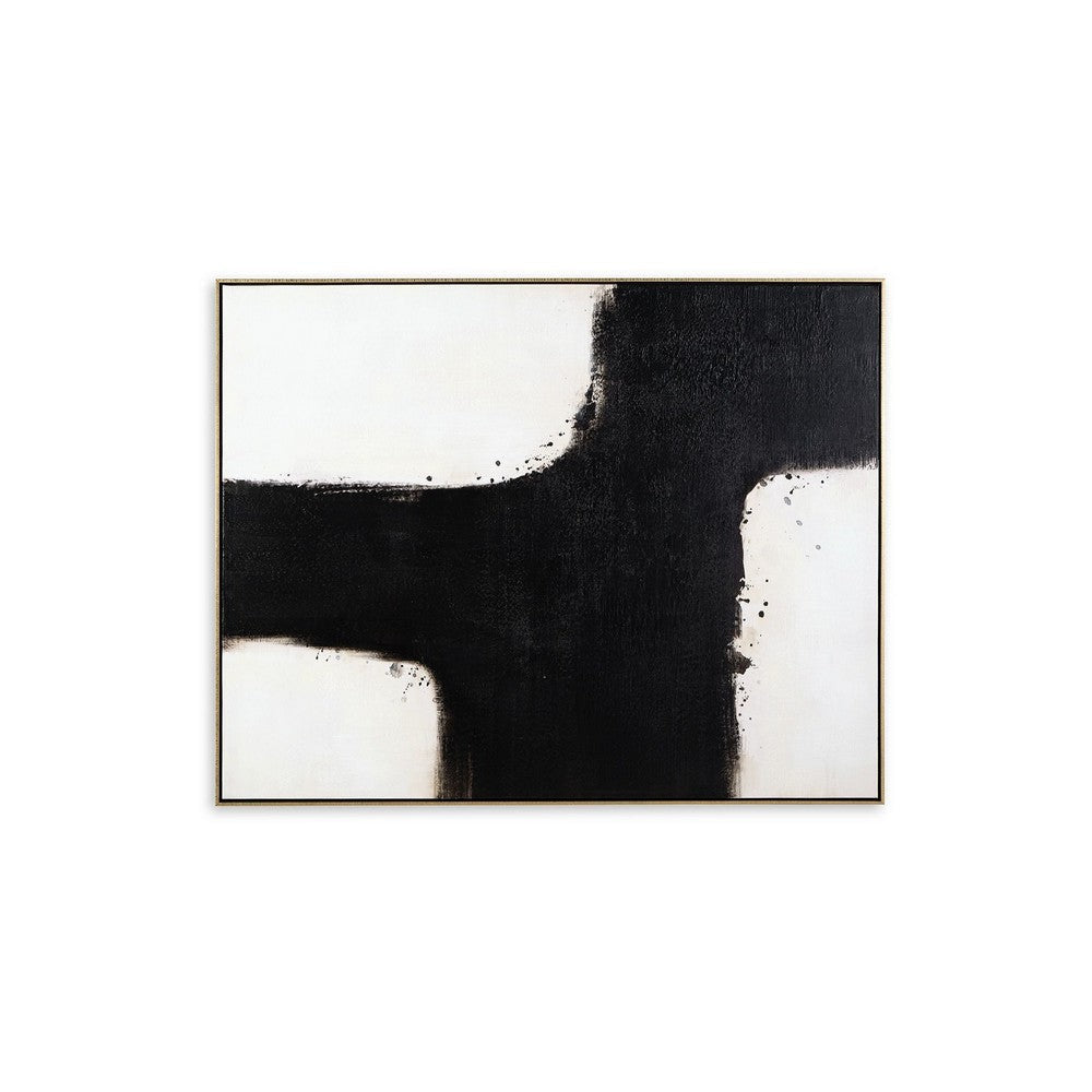 Ashley Leila Wall Art Decor, Black and White Minimalist Framed Canvas, 39x50