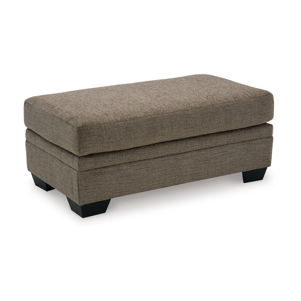 Ashley Ead Rectangular Ottoman Bench, Nutmeg Brown Polyester 24x44 Inch