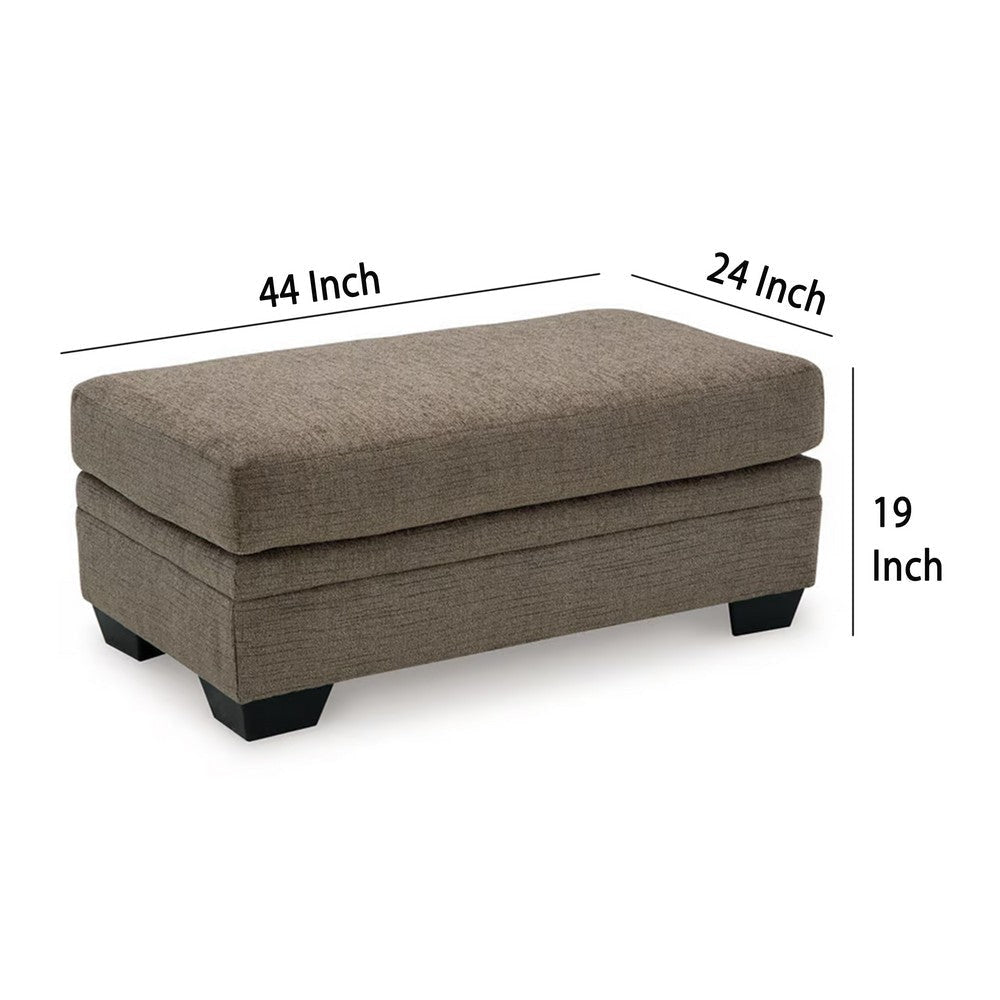Ashley Ead Rectangular Ottoman Bench Nutmeg Brown Polyester 24x44 Inch BM332311