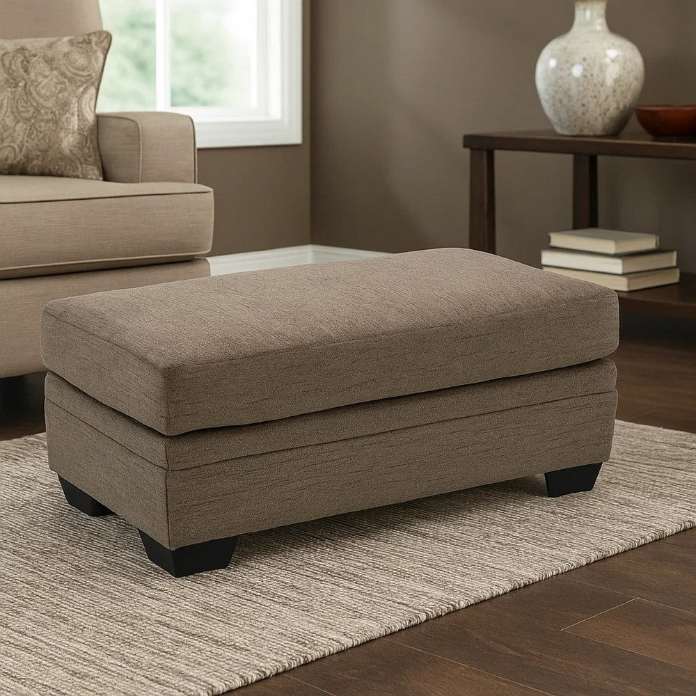 Ashley Ead Rectangular Ottoman Bench, Nutmeg Brown Polyester 24x44 Inch