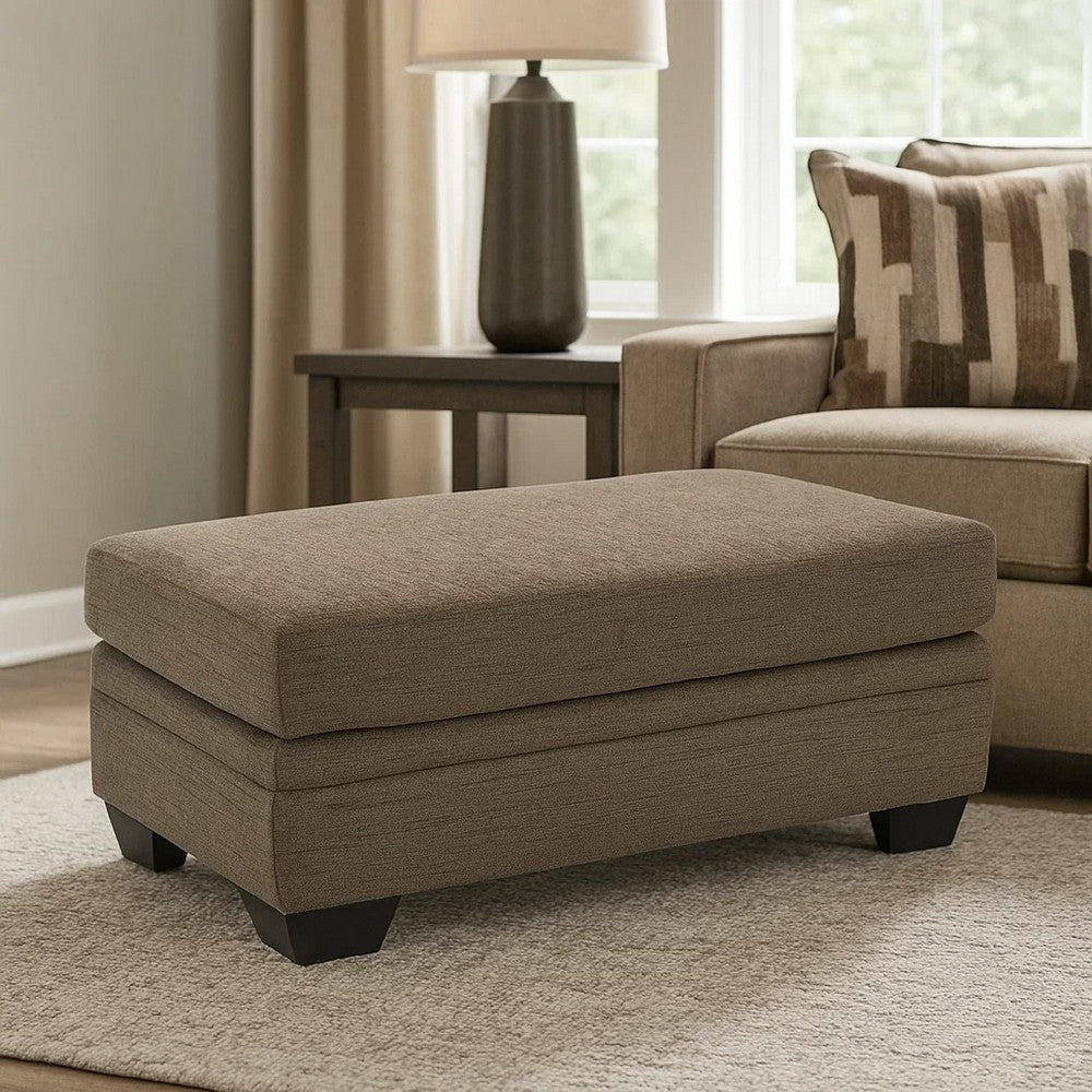 Ashley Ead Rectangular Ottoman Bench, Nutmeg Brown Polyester 24x44 Inch