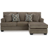 Ashley Ead L Sofa Chaise Sectional w Pillows Nutmeg Brown Polyester 92 Inch BM332312