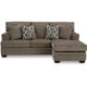 Ashley Ead L Sofa Chaise Sectional w Pillows Nutmeg Brown Polyester 92 Inch BM332312