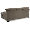 Ashley Ead L Sofa Chaise Sectional w Pillows Nutmeg Brown Polyester 92 Inch BM332312