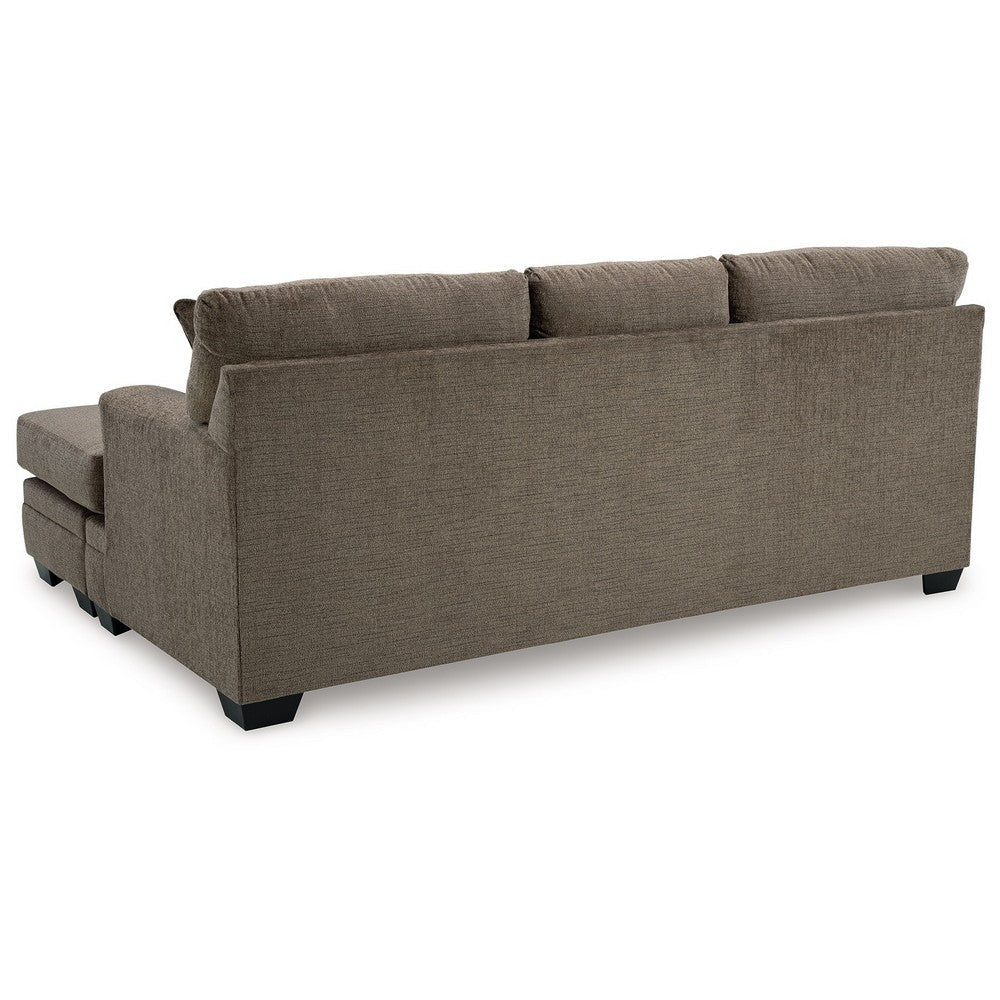 Ashley Ead L Sofa Chaise Sectional w Pillows Nutmeg Brown Polyester 92 Inch BM332312