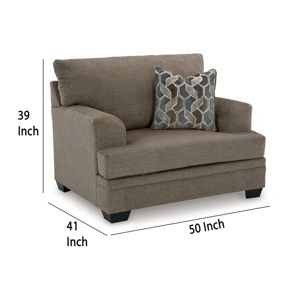 Ashley Ead Oversized Accent Chair 1 Throw Pillow Nutmeg Brown Polyester BM332313