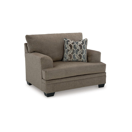 Ashley Ead Oversized Accent Chair, 1 Throw Pillow, Nutmeg Brown Polyester