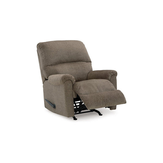 Ashley Ead Manual Rocker Recliner Chair, Plush Foam, Nutmeg Brown Polyester