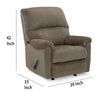 Ashley Ead Manual Rocker Recliner Chair Plush Foam Nutmeg Brown Polyester BM332314