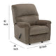 Ashley Ead Manual Rocker Recliner Chair Plush Foam Nutmeg Brown Polyester BM332314