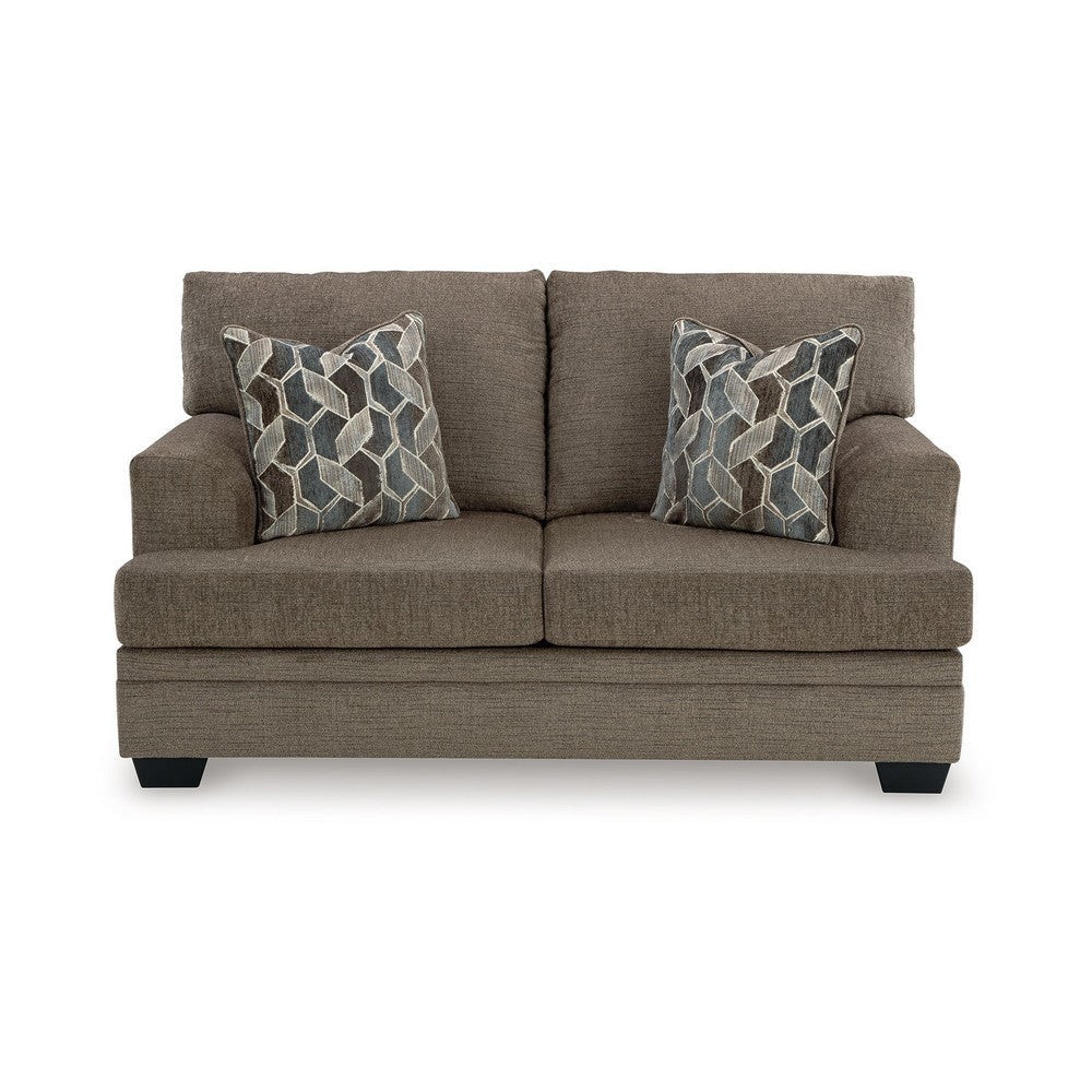 Ashley Ead Loveseat 4 Accent Throw Pillows Nutmeg Brown Polyester 67 Inch BM332315